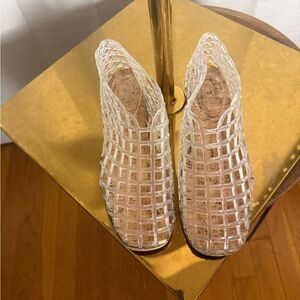 Yagelinna Clear Jelly Woven Ballet Flats US 7 EU 37